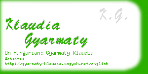 klaudia gyarmaty business card